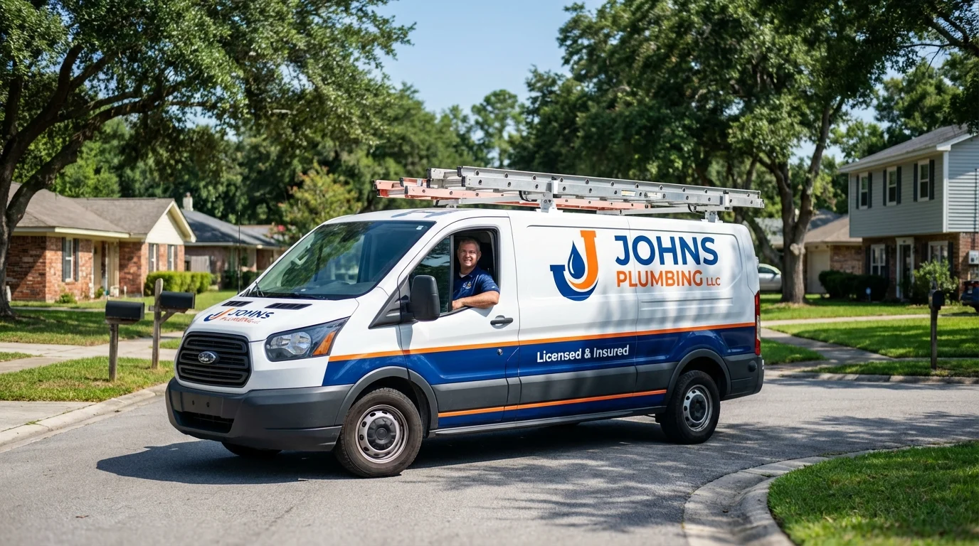 Johns Plumbing LLC service van in Punta Santiago, PR