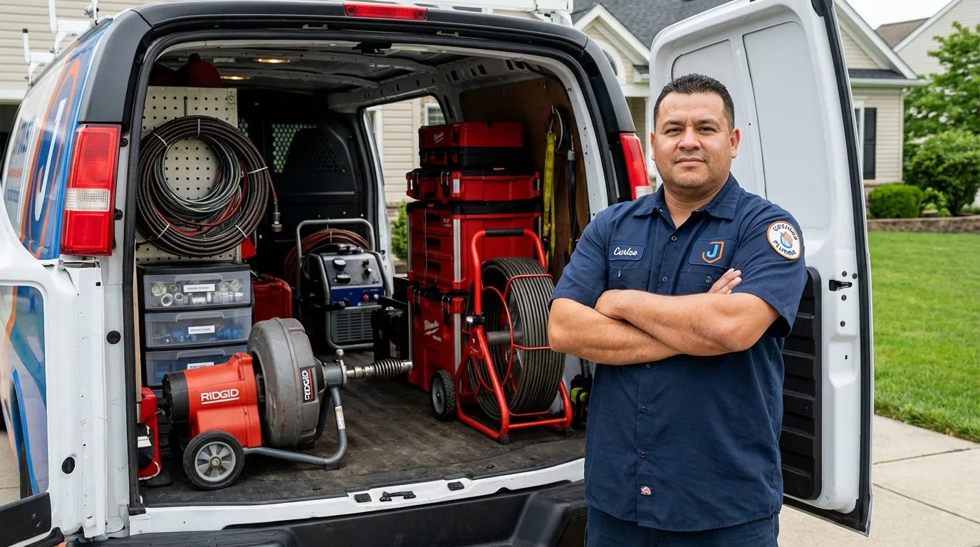 Professional drain cleaning equipment and Johns Plumbing LLC plumber in Punta Santiago