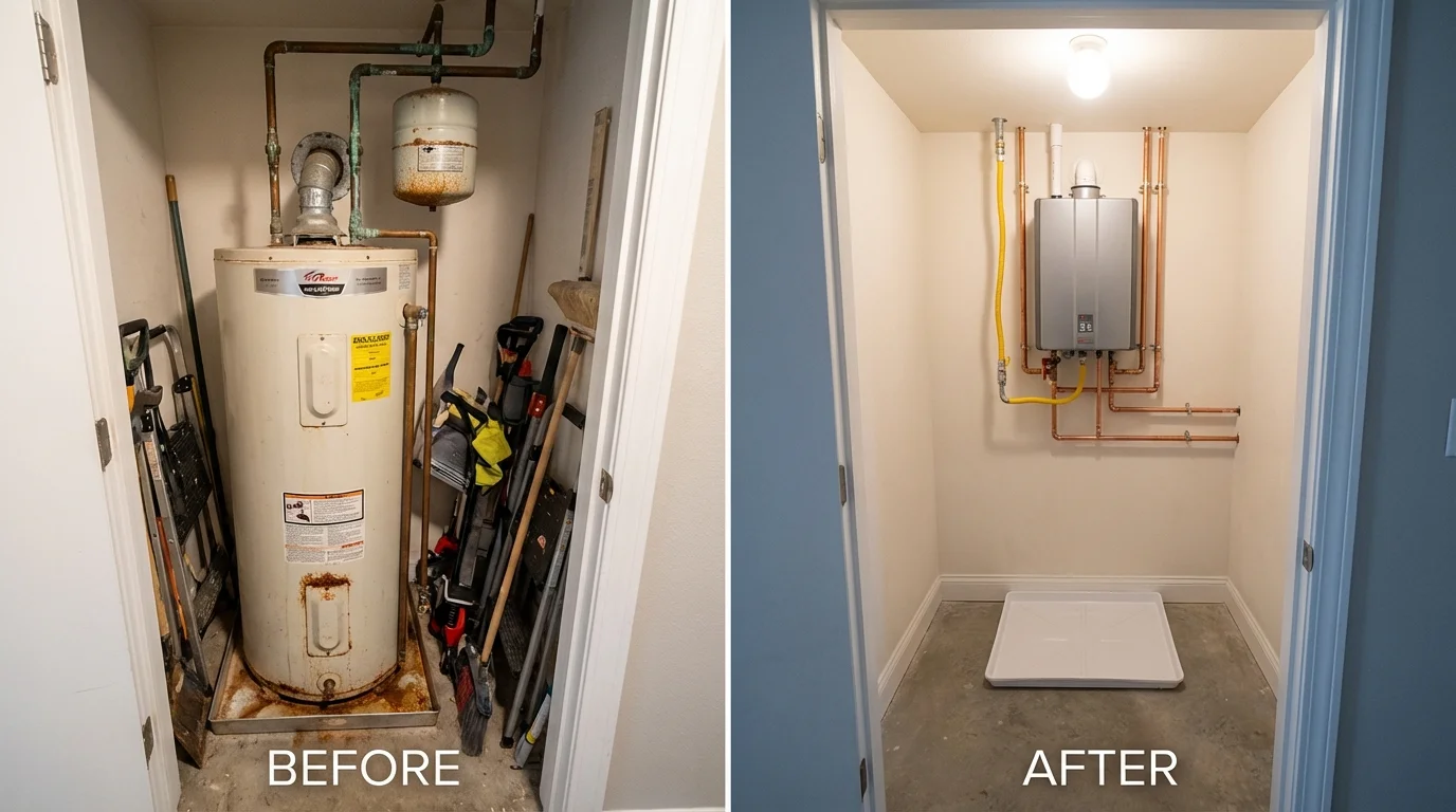 Tank water heater versus wall-mounted tankless unit comparison for Punta Santiago, PR homeowners