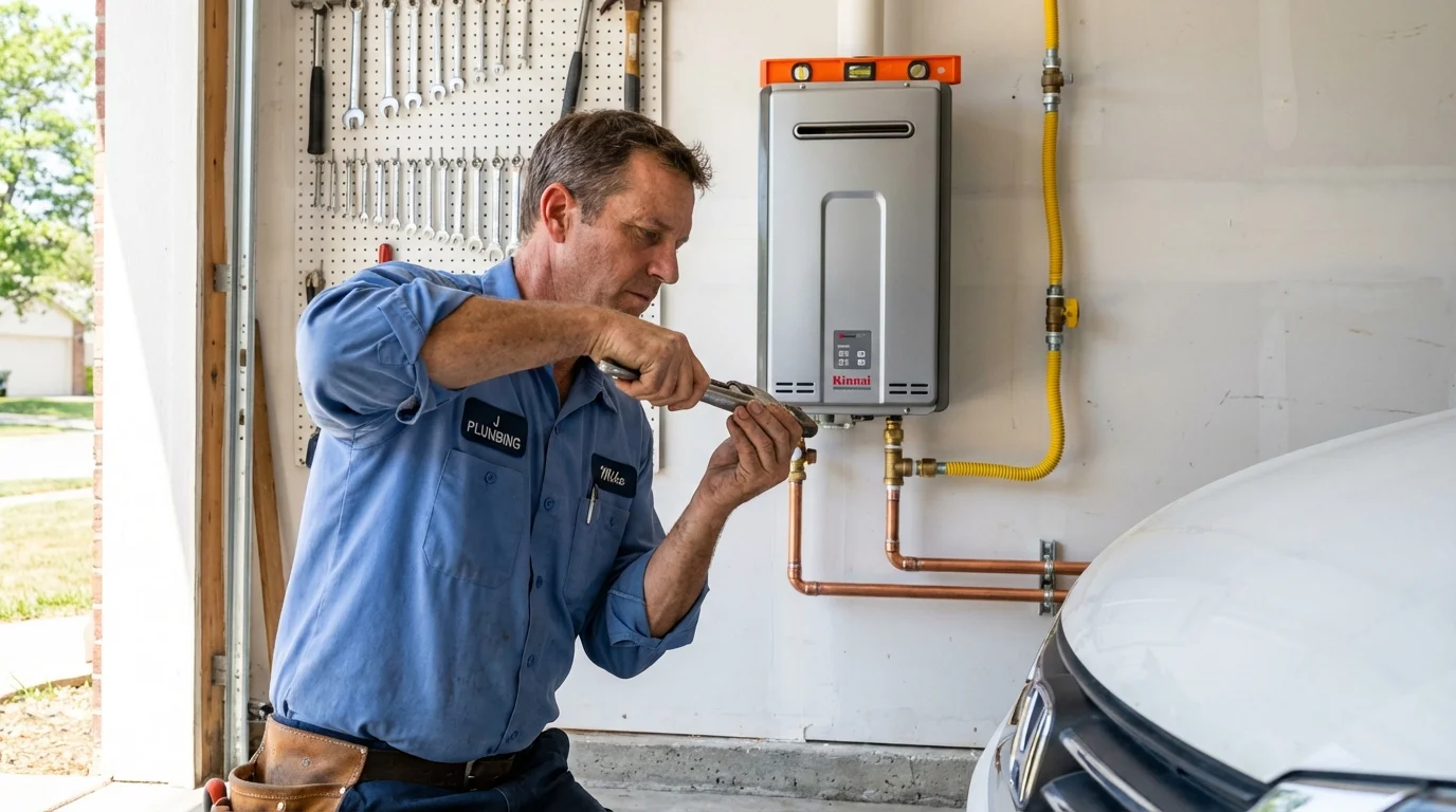 Tankless water heater installation by a Johns Plumbing LLC plumber in Punta Santiago